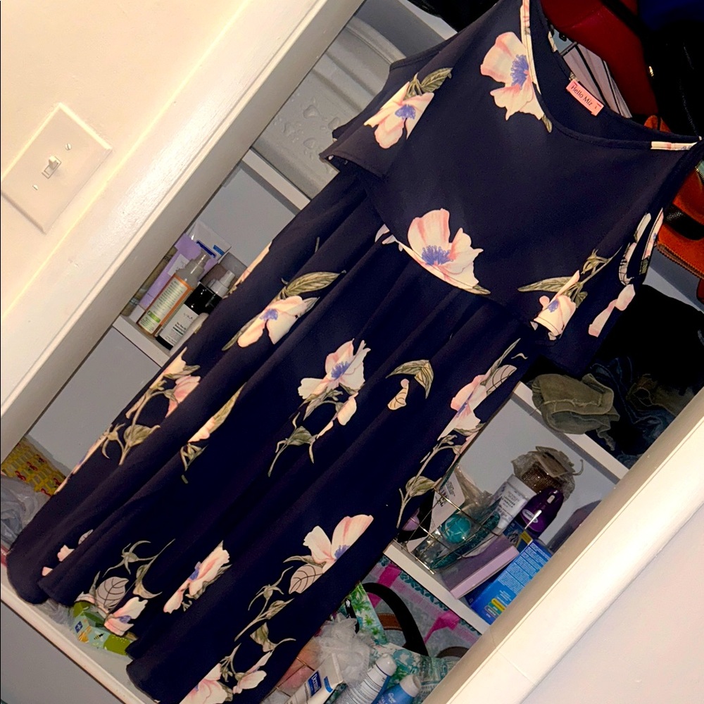 Hello MIZ Floral Navy Dress